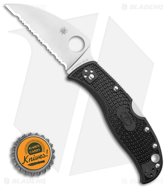 Spyderco RockJumper Lockback Knife FRN (2.83" Satin Serr VG-10)  C254SBK