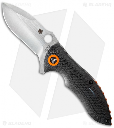 Spyderco Rubicon Flipper Liner Lock Knife Carbon Fiber (3" Satin) C187CFP