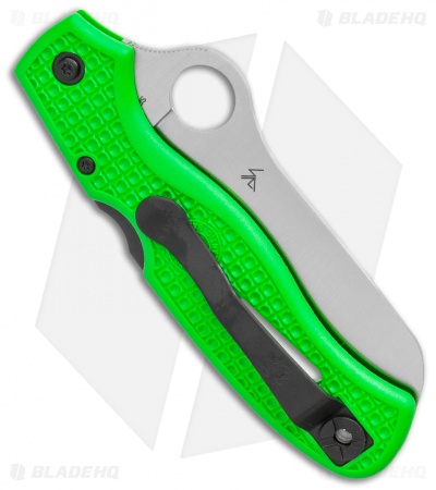 Spyderco Atlantic Salt Folding Dive Knife Green FRN (3.69" Satin Serr LC200N)