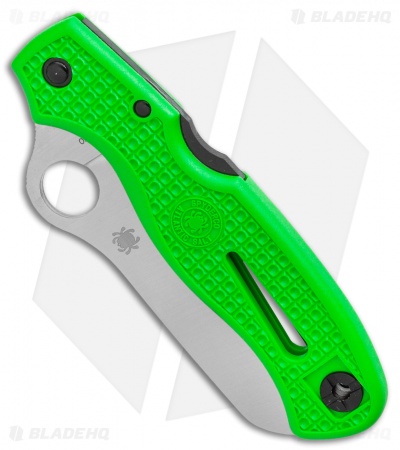 Spyderco Atlantic Salt Folding Dive Knife Green FRN (3.69" Satin Serr LC200N)