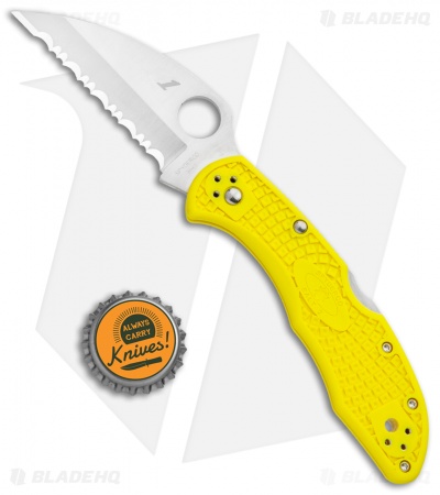 Spyderco Salt 2 Wharncliffe Knife Yellow FRN (2.89" Satin Serr) C88SWCYL2