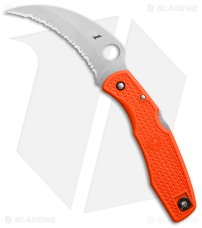 Spyderco SpyderHawk Salt Sprint Run Knife Orange FRN (3.6" Satin Serr) C77SOR 