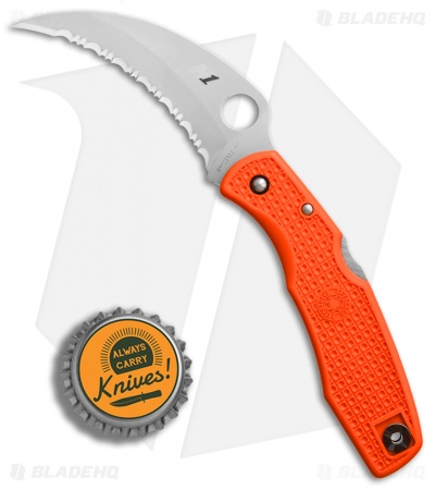 Spyderco SpyderHawk Salt Sprint Run Knife Orange FRN (3.6" Satin Serr) C77SOR 
