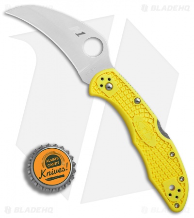 Spyderco Tasman Salt 2 Lock Back Knife Yellow FRN (2.8" Satin) C106PYL2