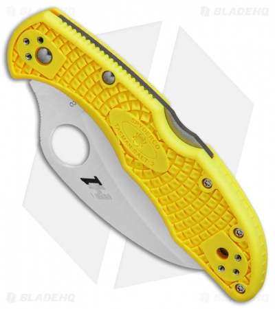 Spyderco Tasman Salt 2 Lock Back Knife Yellow FRN (2.8" Satin) C106PYL2