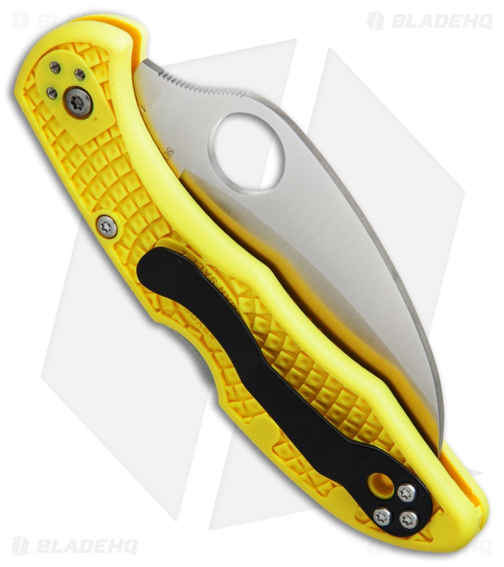 Spyderco Tasman Salt 2 Lock Back Knife Yellow (2.8" Satin Full Ser) C106SYL2