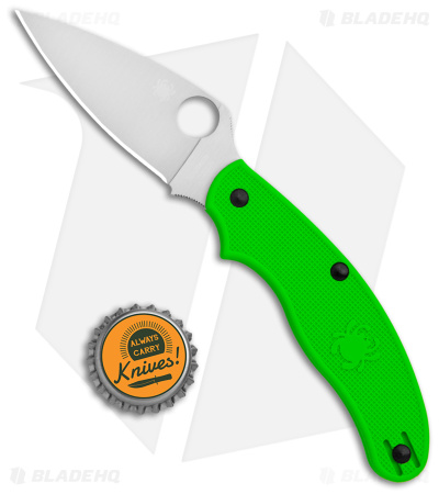 Spyderco UK Pen Knife Salt Slip Joint Green FRN (2.9" Satin LC200N) C94PGR