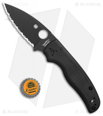 Spyderco Shaman Compression Lock Knife Black G-10 (3.6" Black Full Ser) C229GSBK