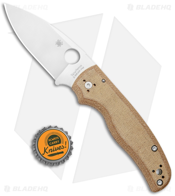 Spyderco Shaman Compression Lock Knife Brown Micarta (3.6" Satin Z-Wear)
