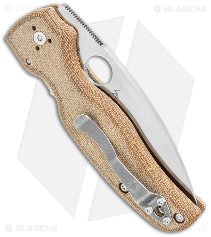 Spyderco Shaman Compression Lock Knife Brown Micarta (3.6" Satin Z-Wear)