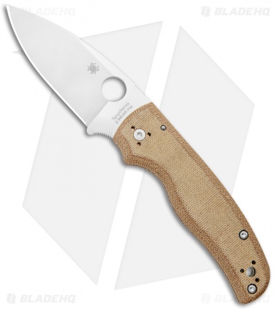 Spyderco Shaman Compression Lock Knife Brown Micarta (3.6" Satin Z-Wear)