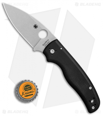Spyderco Shaman Compression Lock Knife Black G-10 (3.6" Stonewash) C229GP