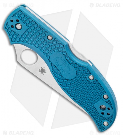 Spyderco Stretch 2 Lightweight Lockback Knife Blue FRN (3.4" Satin) 