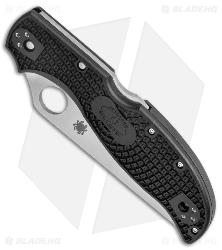 Spyderco Stretch 2 XL Lockback Knife Black FRN (4" Satin Serr) C258PSBK