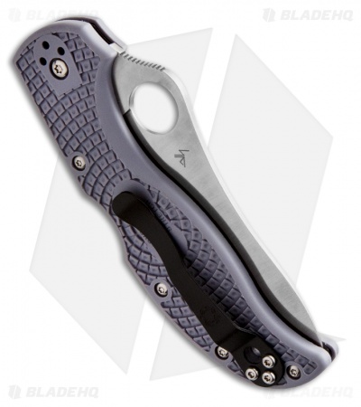Spyderco Stretch Super Blue Knife Gray FRN (3.5" Satin) C90FPGYE