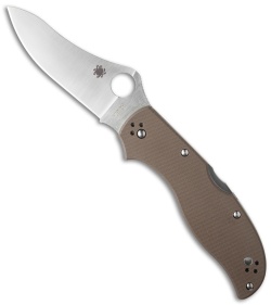 Spyderco Stretch 2 Knife Brown G-10 (3.5" Satin ZDP-189) C90GBNPE2