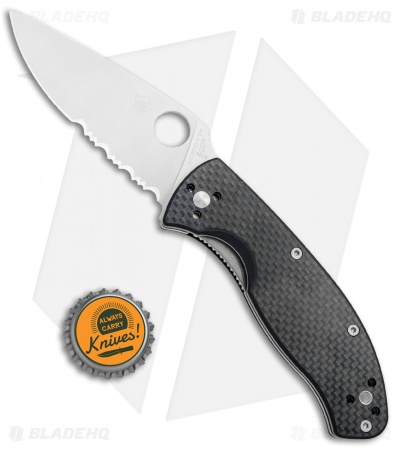 Spyderco Tenacious Folding Knife Carbon Fiber/G-10 (3.375" Satin Serr) C122CFPS