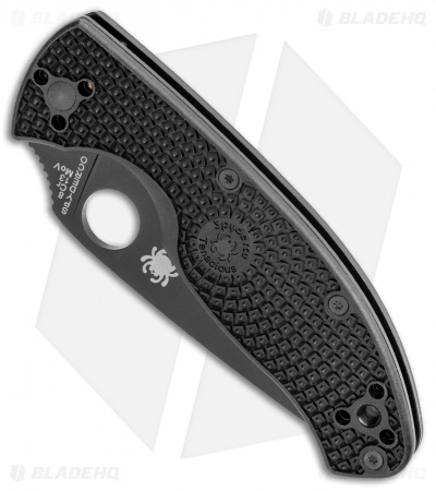 Spyderco Tenacious Lightweight Knife FRN (3.375" Black Full Serr) C122SBBK