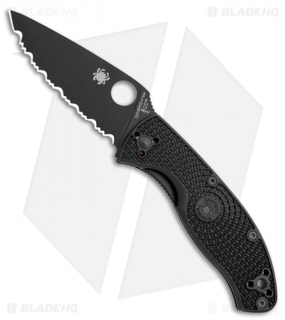 Spyderco Tenacious Lightweight Knife FRN (3.375" Black Full Serr) C122SBBK