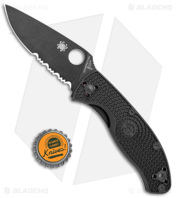 Spyderco Tenacious Lightweight Folding Knife FRN (3.375" Black Serr) C122PSBBK