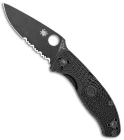 Spyderco Tenacious Lightweight Folding Knife FRN (3.375" Black Serr) C122PSBBK