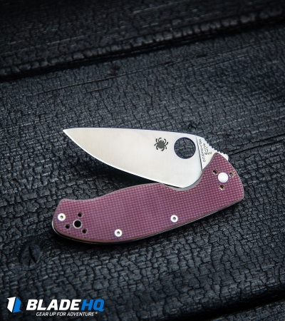 Spyderco Tenacious Liner Lock Knife Red Checkered G-10 (3.375" Satin) C122GPRC