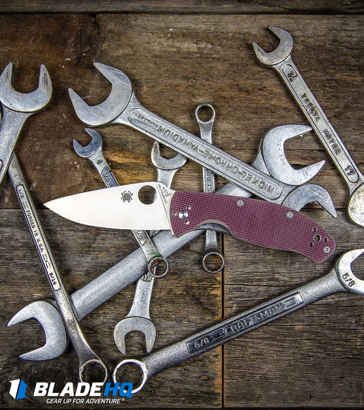 Spyderco Tenacious Liner Lock Knife Red Checkered G-10 (3.375" Satin) C122GPRC