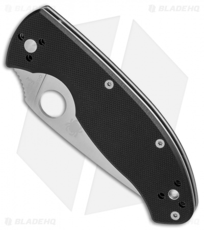 Spyderco Tenacious Knife - Satin Serrated Blade & Black G-10