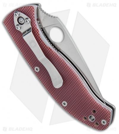 Spyderco Tenacious Liner Lock Knife Red Checkered G-10 (3.375" Satin) C122GPRC