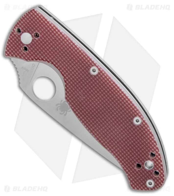 Spyderco Tenacious Liner Lock Knife Red Checkered G-10 (3.375" Satin) C122GPRC
