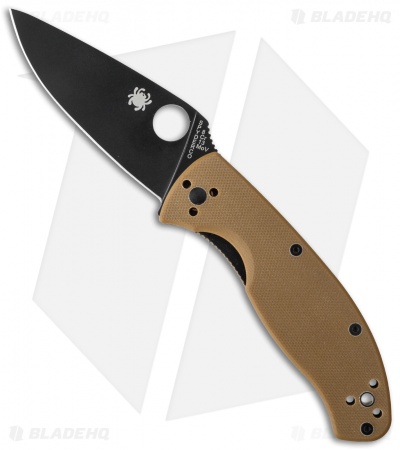 Spyderco Tenacious Liner Lock Knife Brown G-10 (3.39" Black) C122GPBBN 