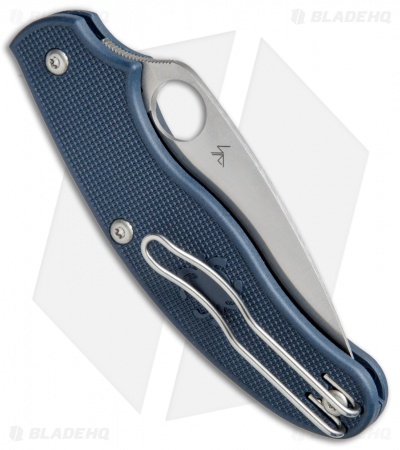 Spyderco UK Pen Knife Slip Joint Dark Blue FRN (2.9" Satin CPM-S110V) C94PDBL