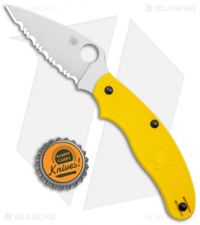 Spyderco UK Pen Knife Salt Slip Joint Yellow FRN (2.9" Satin Serr) C94SYL