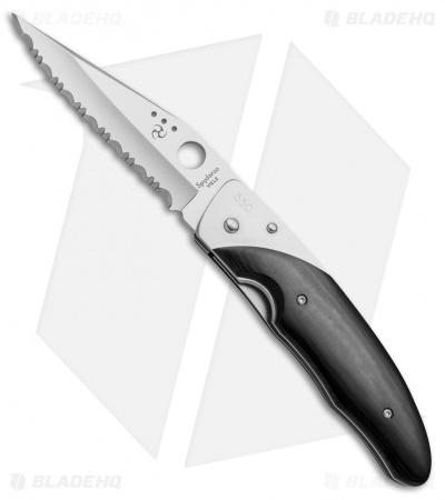 Spyderco Viele Liner Lock Knife Black Micarta (3.4" Satin Full Serr)