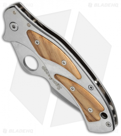 Spyderco Volpe Frame Lock Knife Stainless Steel/Olivewood (3.4" Satin) C99P