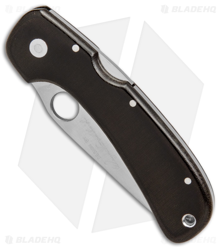 Spyderco Wayne Goddard Small Lock Back Knife Brown Micarta (2.9" Satin Serr) 