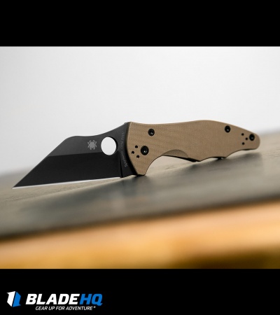 Spyderco Yojimbo 2 Knife Brown G-10 (3.125" Black S90V) C85GPBNBK2