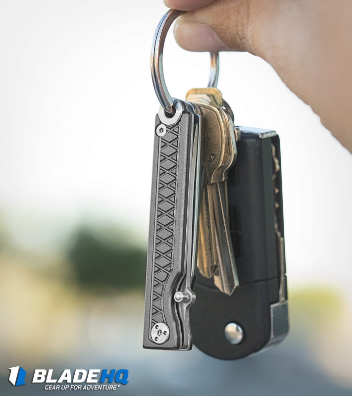 StatGear Pocket Samurai Liner Lock Keychain Knife Black Al
