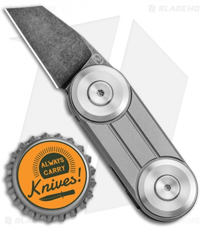 Stedemon MINI-01 Frame Lock Knife Bead Blasted Titanium (1.3" Black Stonewash)