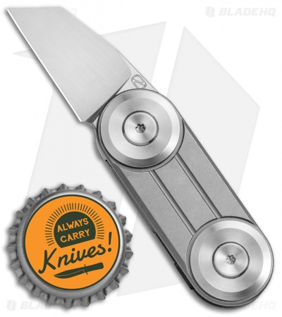 Stedemon MINI-01 Frame Lock Knife Bead Blast Titanium (1.3" Satin)