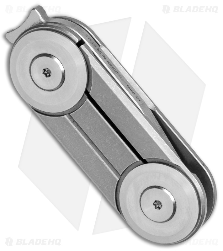 Stedemon MINI-01 Frame Lock Knife Bead Blast Titanium (1.3" Satin)