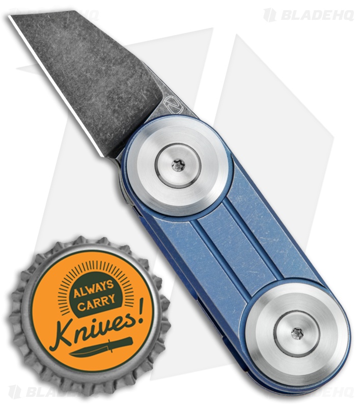 Stedemon MINI-01 Frame Lock Knife Blue Titanium (1.3" Black Stonewash)