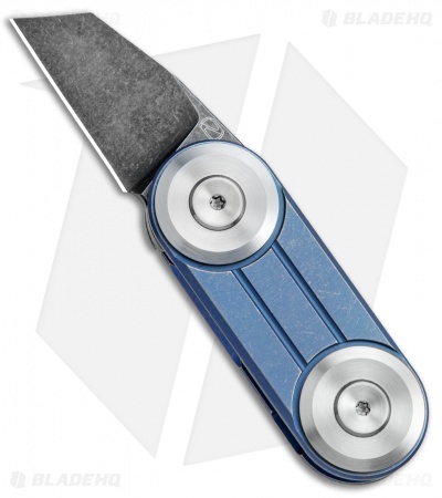 Stedemon MINI-01 Frame Lock Knife Blue Titanium (1.3" Black Stonewash)