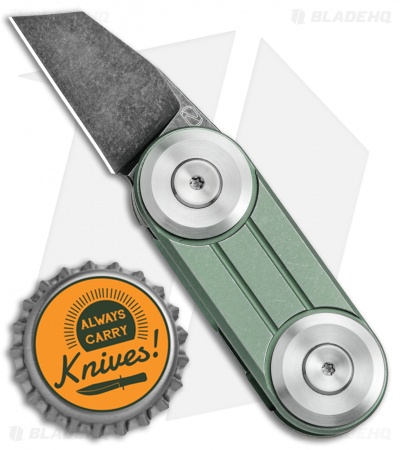 Stedemon MINI-01 Frame Lock Knife Green Titanium (1.3" Black Stonewash)