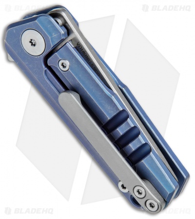 Stedemon Vouking T03BLU Frame Lock Knife Blue Titanium (1.8" Satin) 