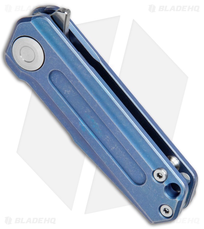 Stedemon Vouking T03BLU Frame Lock Knife Blue Titanium (1.8" Satin) 
