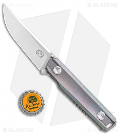 Stedemon ZKC-B02 Liner Lock Knife Green/Purple Titanium (3.5" Satin) B02S05