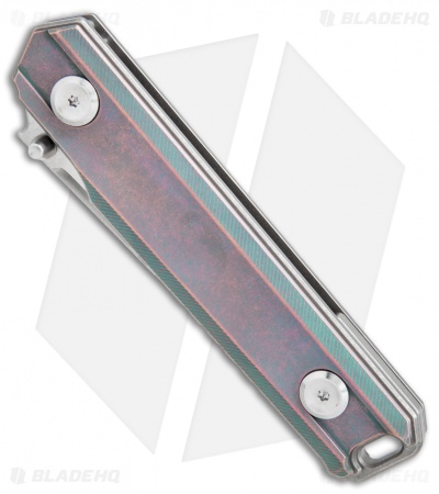 Stedemon ZKC-B02 Liner Lock Knife Green/Purple Titanium (3.5" Satin) B02S05