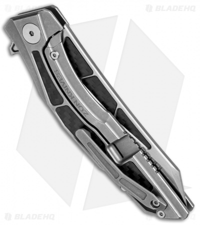 Stedemon Zon Zodiac Frame Lock Knife CF/Blasted Titanium (3.75" Satin) C04BLS