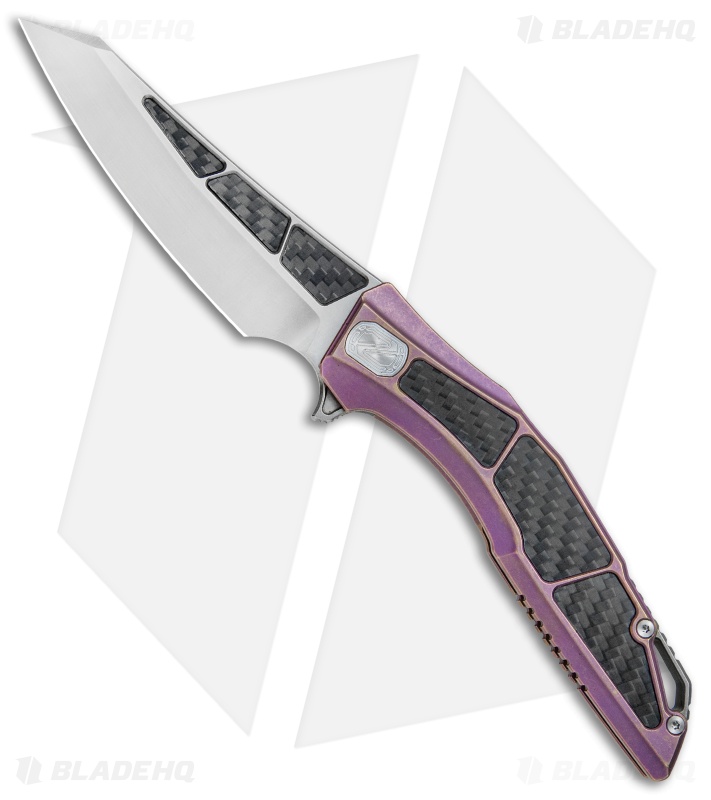 Stedemon Zon Zodiac Frame Lock Knife CF/Pink Titanium (3.75